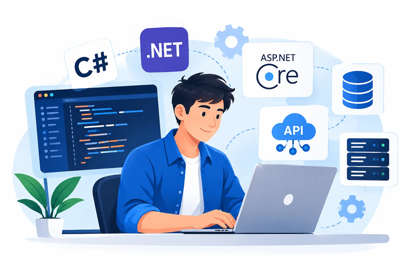 .NET backend development with APIs, databases, integrations and business logic